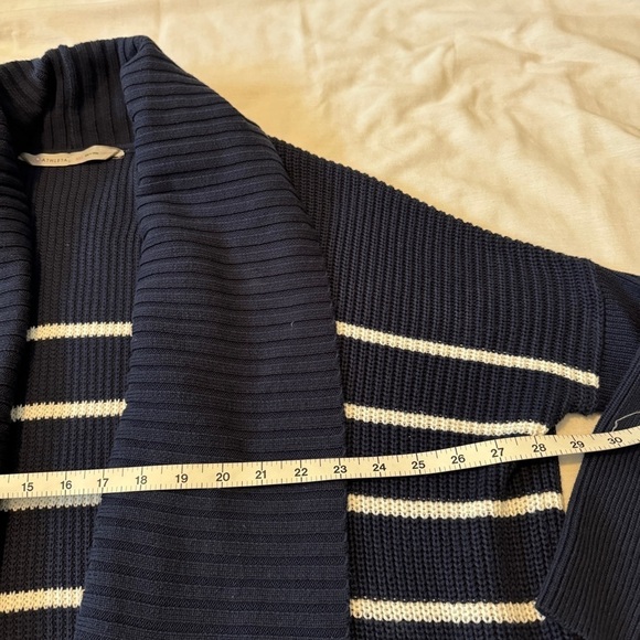 Athleta XXS Striped Peaceful Wrap Cardigan Sweater ~ Navy Blue Nautical Casual - Picture 4 of 7